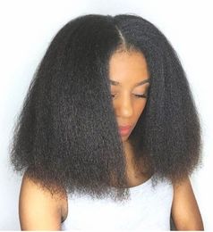 14 inches Yaki Straight Synthetic Wigs HighTemperature Fibre Wig Black perruques de cheveux humains Pelucas DZ1202