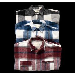 Men's Casual Shirts Large Plaid loose shirt coat men's autumn and winter casual jacket trend