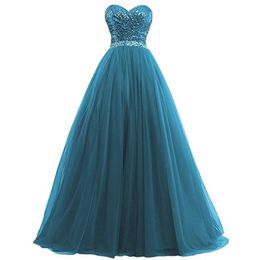 2021 New Sexy Sweetheart Crystal Sequin Ball Gown Quinceanera Dresses Tulle Lace-UP Sweet 16 Dress Debutante Prom Party Dress Custom Made 37