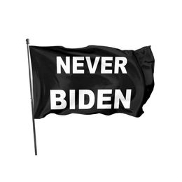 Never Biden Flags 3' x 5'ft Banners 100D Polyester High Quality Vivid Color With Two Brass Grommets