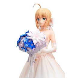 25Cm Anime Fate Stay Night Saber Action Figure Limited 10th Anniversary Wedding Dress Saber Fate Zero Figure Model Toy Fans Gift