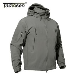 TACVASEN Winter Tactical Softshell Jacket Mens Fleece Jacket Coat Waterproof Windproof Military Coats Hunting Hiking Windbreaker 201218