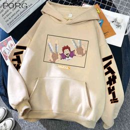 Funny Hoodies Haikyuu Men Women Pullovers Hoodies Sweatshirts Kawaii Streetwear Tops H1227