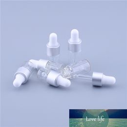 50PCS 1ml 2ml 3ml small sample glass bottles with matte silver dropper, clear glass dropper bottle for essential oil serum