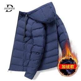 Fashion Men Bomber Down Parkas Winter Warm Coat Mens Autumn Winter Casual Cotton Padded Coat Thick Hooded Streetwear Jacket 201217