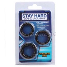 NXY Cockrings Camatech 3pcs Silicone Beaded Penis Rings Delaying Ejaculation Cock Lock Constriction Donuts Sex for Men 1214