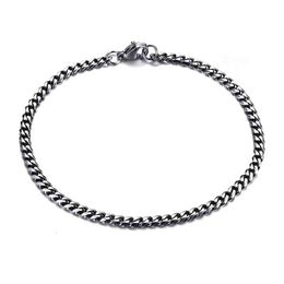 Men Simple 3-11mm Stainless Steel Curb Cuban Link Chain Bracelets for Women Unisex Wrist Jewellery Gifts