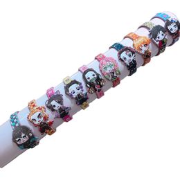 20pcs/box Anime Demon Slayer Children's Bracelet Set Random Style Cartoon Wristbands Jewellery For Children F1211