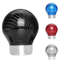 Car Universal Gear Shift Knob Round Thread Shifter 5/6 Speed Manual Transmission Carbon Fibre Colour Auto Shift Knob Adapters1