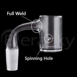 Smoking 25mmOD Bevelled Edge Full Weld Quartz Banger With 2pcs Spinning Holes 10mm 14mm 18mm Male Female Tourbillon Nails For Glass Water Bongs