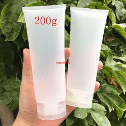 200g Empty Transparent Frosted Soft Refillable Plastic Frosting Lotion Tubes Squeeze Cosmetic Packaging, Cream Tube Screw Lidsshipping