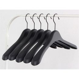 Jetdio Black Thick Wide Shoulder Plastic Clothes Hanger for Coats Jacket and Fur 10 Pieces Lot T200211272C