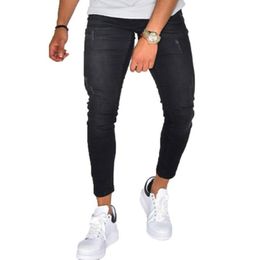 Men's Jeans Mens Skiiny Fashion Trousers Plus Size Black Casual Stretch Slim Fit Denim Pants Streetwear Men