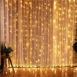 3x3 Icicle Fairy Light Plug EU Garland Curtain LED String Lamp Christmas Outdoor/Indoor Decoration for Xmas Wedding Hallowen Y201020