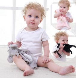 Baby Stuffed Toys Animal Appease Towels Soft Baby Doll Bibs Infant Sleeping Toy Newborn Gift Rabbit Panda Elephant Monkey 4 Designs DW6356