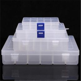 Transparent Plastic Jewellery Organiser Box 10 15 24 36 Slots Storage Containers Beads Ring Earrings Storage Box