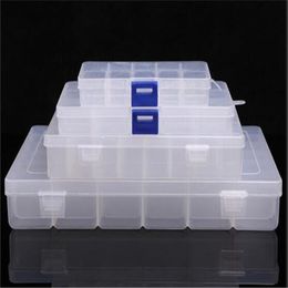 Transparent Plastic Jewelry Organizer Box 10 15 24 36 Slots Storage Containers Beads Ring Earrings Storage Box