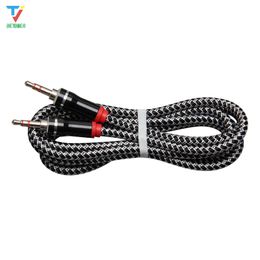 Leather skin style AUX Audio Cable Cord Male to Male Kabel Gold Plug Car Aux Cord for iphone Samsung xiaomi wholesale 100pcs/lot