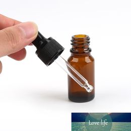 Aihogard 100pcs/lot 10ml Mini Refillable Empty Amber Glass Aromatherapy Container Eye Dropper Essential Oil Bottle Travel Pot