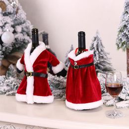 Christmas Tree Wine Bottles Cover For Santa Clause Skirt Wine Case Bags Cover Wine Bottle Set Christmas Decoration Free DHL Ship HH9-3607
