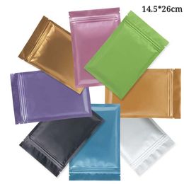 14.5*26cm Flat Bottom Gift Packaging Mylar Bags Colourful Arts and Crafts Aluminium Foil Zipper Seal Pouches Bag Recloseable