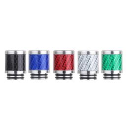 810 SS Carbon Fibre Drip Tip Wide bore Drip Tips Mouthpieces for 810 Smoking Accessories DHL Free