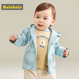 Balabala Boys jacket baby jacket 2020 new spring and autumn hooded long-sleeved warm cartoon cute jacket LJ201007