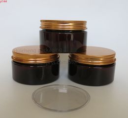 20 x 100 Gramme Amber PET Jar with Gold Aluminium Lids, 100cc Plastic Make Up Jargood qualtity
