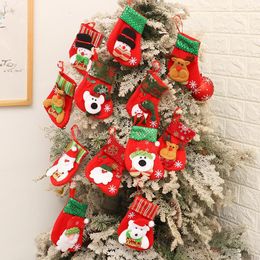 elk Christmas decoration Gift Santa Claus socks small gift bag Decal Sequin Christmas socks gift bag