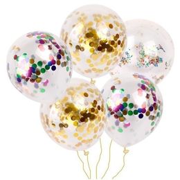 Party Decoration Birthday Party Balloon Round Sequins Multi Color 12 Inches Celebration Supplies Transparent Christmas Decor Balloons Fashion WH0508
