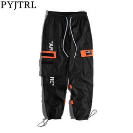 PYJTRL Mens Thin Pockets Harem Pants Hip Hop Casual Male Trousers Fashion Casual Streetwear Pants 201106