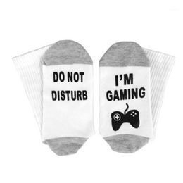 Men's Socks Arrival Men Cotton Letter Do Not Disturb Fun Gaming Women Gamer Sock Novelty Crazy Printed Sox 1Pair1