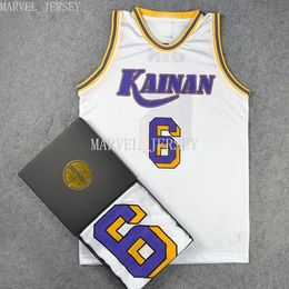 cheap custom SLAM Cosplay Kainan School SG No. 6 SOICHIRO JIN Basketball Jersey White Purple Black XS-5XL NCAA