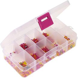 Transparent Plastic Storage Box 10 Grids Jewellery Boxes Organiser Storage Box Necklace Earring Storage Organiser Box