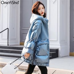 New Winter Coat Women Oversize Fashion Winter Down Jacket Plus Size Woman Coats Windproof Wool Hooded Thicken Warm Jackets 201217