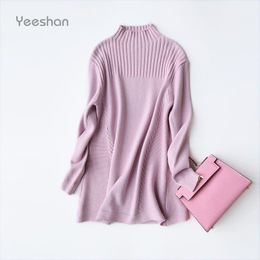 Women's Sweaters Yeeshan Turtleneck Cashmere Sweater Women Pink Grey Long Female Pullovers And Knitted Winter Sweater1