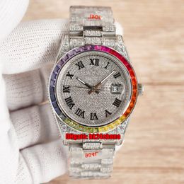 8 Styles Luxury Watches 41mm Datejust Rainbow Iced Out Full Diamond Cal.3255 Automatic Mens Watch Pavé Diamonds Dial 904L Steel Bracelet Gents Wristwatches