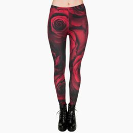 Fashion Flowers Printing Legging Punk Women Legins Stretchy Trousers Casual Women Pants Leggings LJ201006