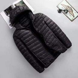 Winter Jacket Men Parka Casual Light Hooded Man Coat Solid ultra thin Winter jacket men 4XL 5XL 201204