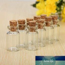 10/50X Clear Small Cork Stopper Mini Glass Vial Jars Containers Bottles 0.5~5ML