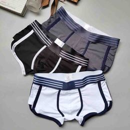 Mens Underwear Fashion Low-waist Breathable Boxer Shorts Fit Not Tight Comfortable Cotton Underwears Men Casual Underpants 4 Colours