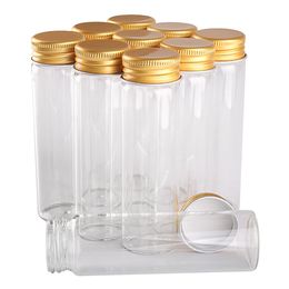 24 pieces 50ml 30*100mm Glass Bottles with Golden Aluminum Caps Glass Spice Jars Glass Vials for Wedding Crafts Gift