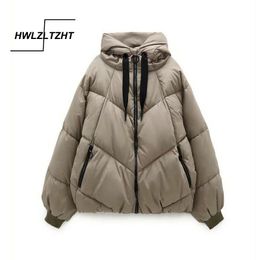 HWLZLTZHT Winter New Hooded Parkas Warm Down Jacket Cotton Padded Jacket Large Size Woman Coat Thicken Women Casual Parka 201201