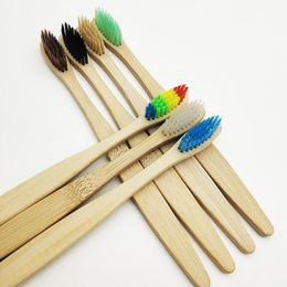 Personalized New Fashion Bamboo Charcoal Toothbrush Soft Nylon Capitellum Bamboo Toothbrushes For Hotel Travel Tooth Brush LX4179