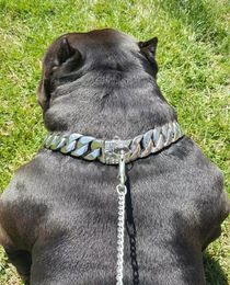 Metal Stainless Steel Dog Collar Pet Chain Bully s Large Doberman Adjustable High end Bulldog Pitdog LJ2011113055