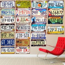 Funny Designed Customed made American Colorado Florida Garage Car Number License Plate Metal Tin Signs Wall Art Painting Truck Iron Size 30X15CM