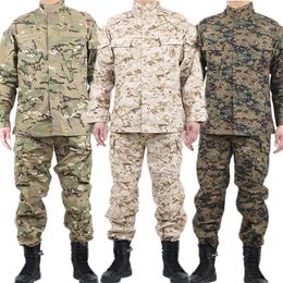 Military Uniform Tactical Men's Airsoft Paintball Hunting Cloth Combat Camouflage Militar Soldier Special Forces Coat+Pant Set 220124