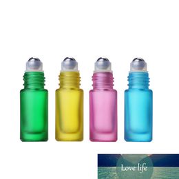 50pcs 5cc Essential Oil Frosted Glass Roller Bottles Mini Container Portable Travel Refillable Perfume 5ml Roll On Vial