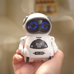 939A Pocket RC Robot Talking Interactive Dialogue Voice Recognition Record Singing Dancing Telling Story Mini RC Robot Toys Gift 201211