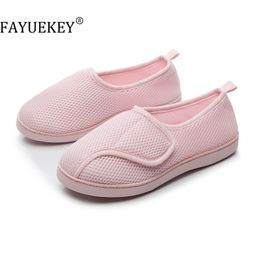 Women Shoes Home Soft Mesh Breathable Pregnant anti-slip Diabetic Arthritis Edema Slippers for Expectant Mom Extra Wide Y200424